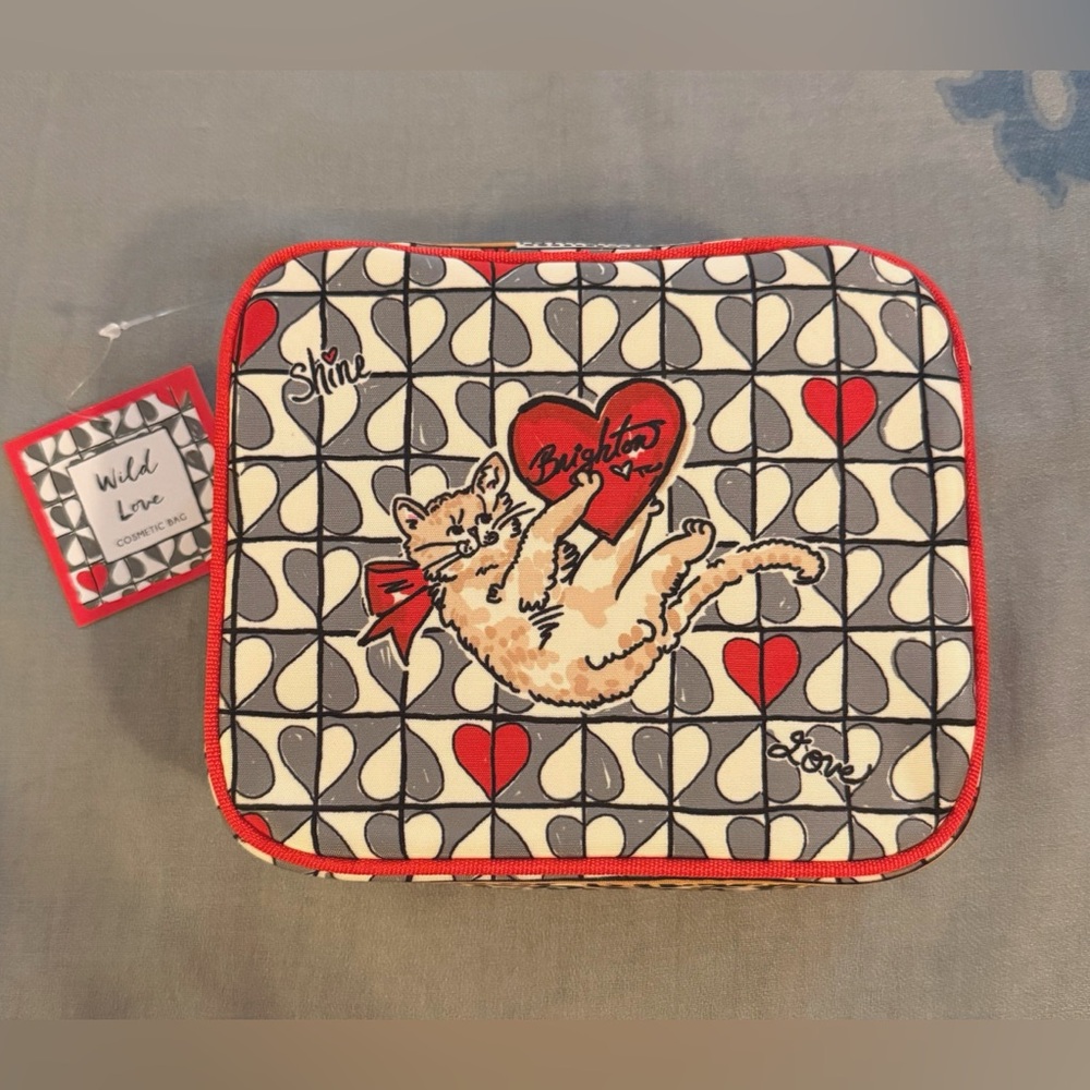 Brighton Wild Love Cosmetic Bag - Red, Black, Tan - Picture 2 of 7